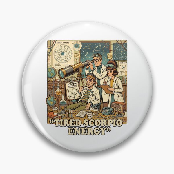 Item preview, Tired Scorpio Energy Vintage Astrology Laboratory Retro Zodiac Design designed and sold by urbinet.