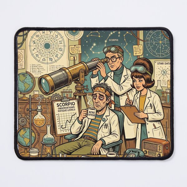 Item preview, Tired Scorpio Energy Vintage Astrology Laboratory Retro Zodiac Design designed and sold by urbinet.