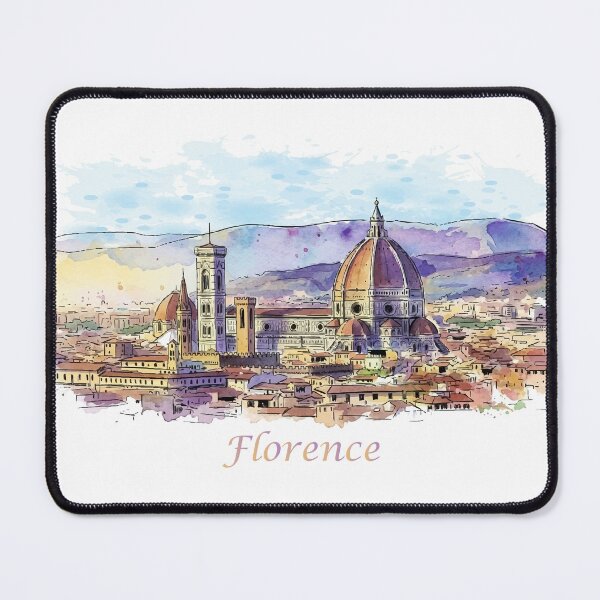 Item preview, Florence Italy Watercolor Duomo Skyline Art designed and sold by NareArt.