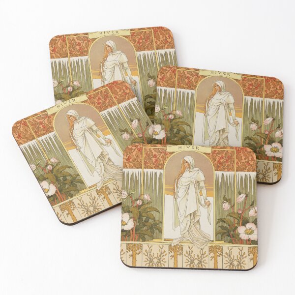 Item preview, The Seasons - Winter - Art Nouveau Winter Goddess Print for Vintage Art Lovers designed and sold by RickE.