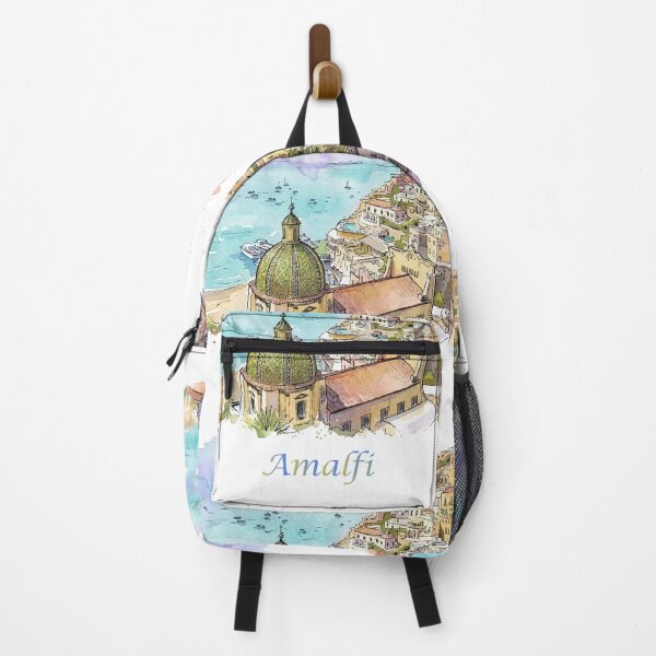 Item preview, Amalfi Coast Italy Watercolor Coastal View Art designed and sold by NareArt.