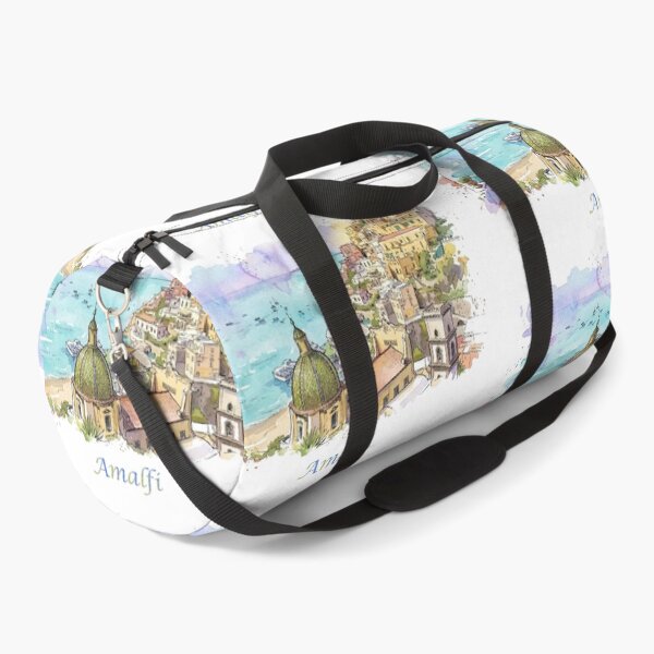 Item preview, Amalfi Coast Italy Watercolor Coastal View Art designed and sold by NareArt.