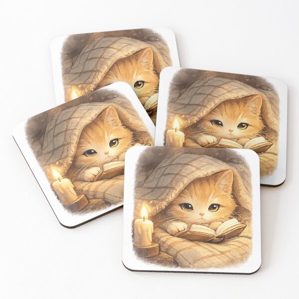 Item preview, Cozy Book Lover Kitten Sticker | Cute Reading Cat Kawaii Illustration designed and sold by Sara-Ai.