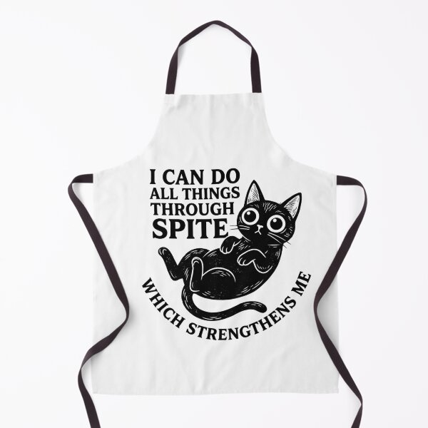Item preview, I Can Do All Things Through Spite Funny Black Cat Sarcastic designed and sold by raedattia.