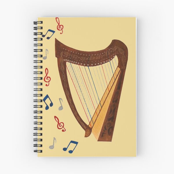 Artikelvorschau, Illustration einer keltischen Harfe mit Noten entworfen und verkauft von JessouArt.