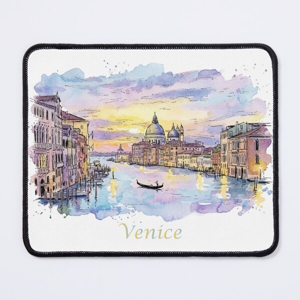 Item preview, Venice Grand Canal Sunset Watercolor Travel Art designed and sold by NareArt.