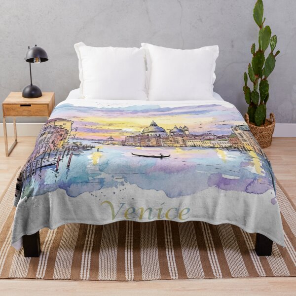 Item preview, Venice Grand Canal Sunset Watercolor Travel Art designed and sold by NareArt.