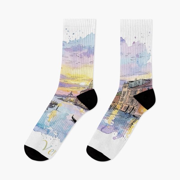 Item preview, Venice Grand Canal Sunset Watercolor Travel Art designed and sold by NareArt.