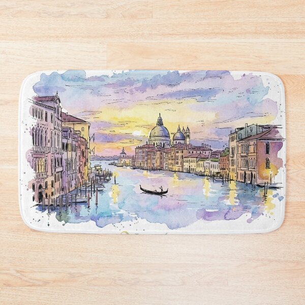Item preview, Venice Grand Canal Sunset Watercolor Travel Art designed and sold by NareArt.