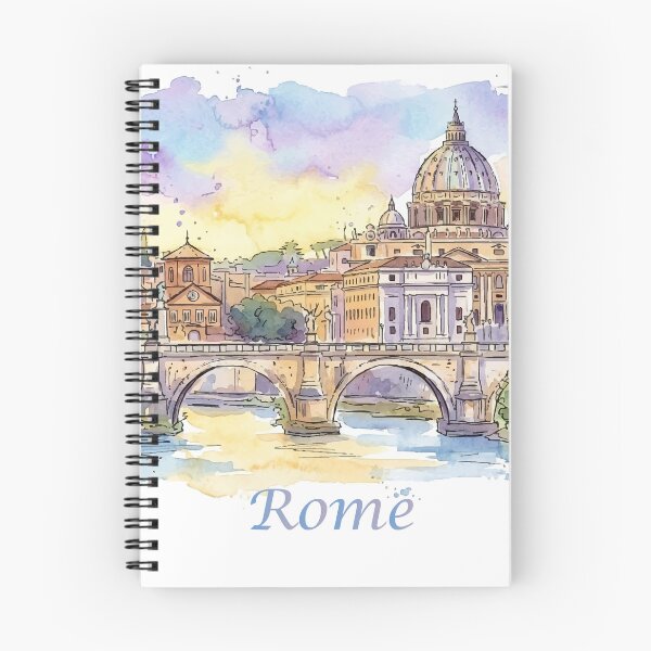 Item preview, Rome Italy Vatican and Bridge Watercolor Travel Art designed and sold by NareArt.