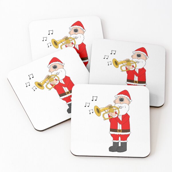 Item preview, Santa Playing Flugelhorn, Christmas Hornist Brass Musician designed and sold by doodlerob.