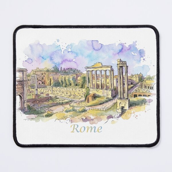 Item preview, Rome Italy Roman Forum Ancient Ruins Watercolor Art designed and sold by NareArt.