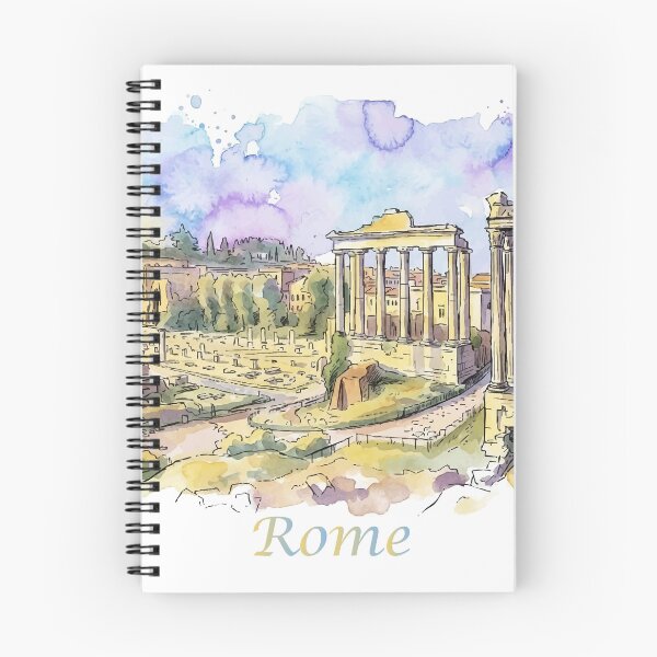 Item preview, Rome Italy Roman Forum Ancient Ruins Watercolor Art designed and sold by NareArt.