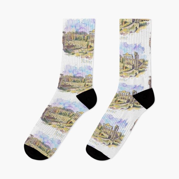 Item preview, Rome Italy Roman Forum Ancient Ruins Watercolor Art designed and sold by NareArt.