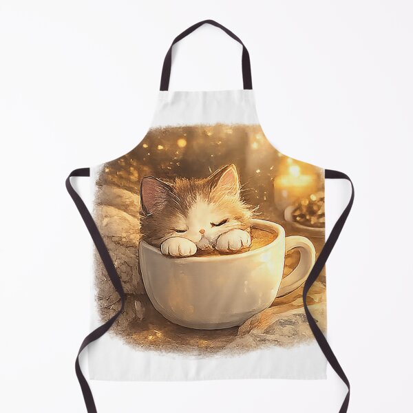Item preview, Sleeping Kitten in Coffee Cup Sticker | Cute Cozy Cat Kawaii Illustration designed and sold by Sara-Ai.