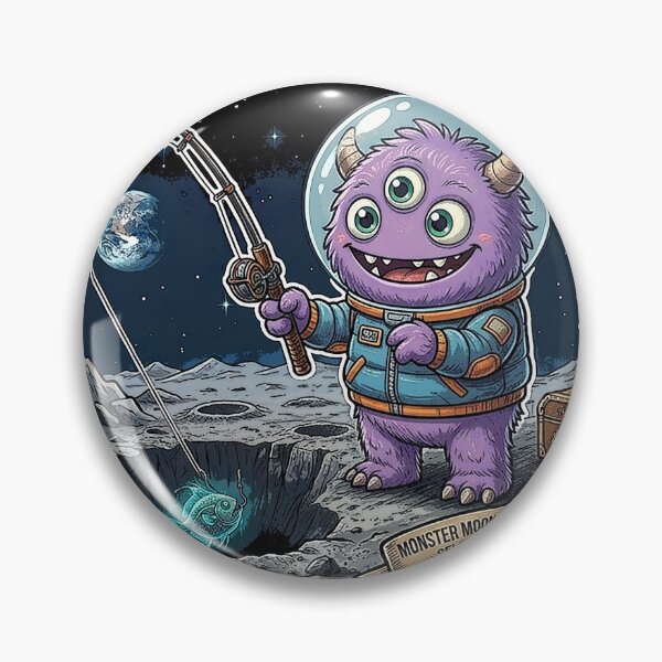 Item preview, Moon Monster Fishing Club – Cute Space Monster Lunar Adventure designed and sold by cannsuh.