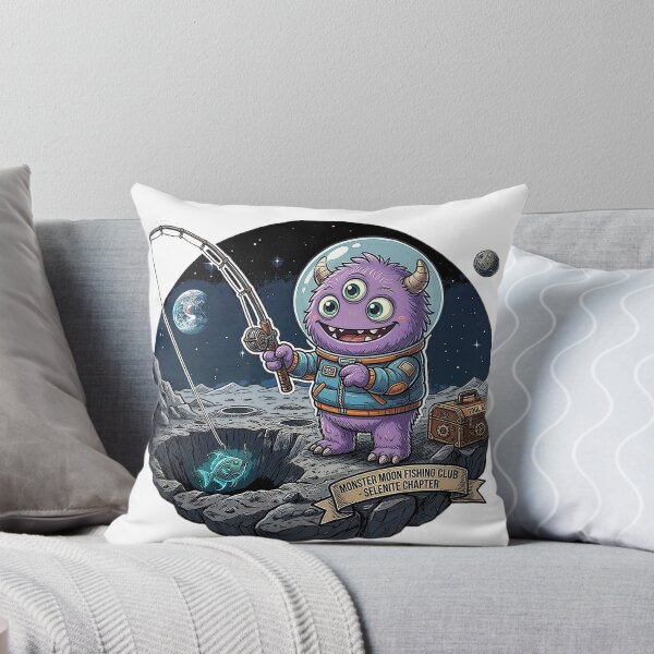 Item preview, Moon Monster Fishing Club – Cute Space Monster Lunar Adventure designed and sold by cannsuh.