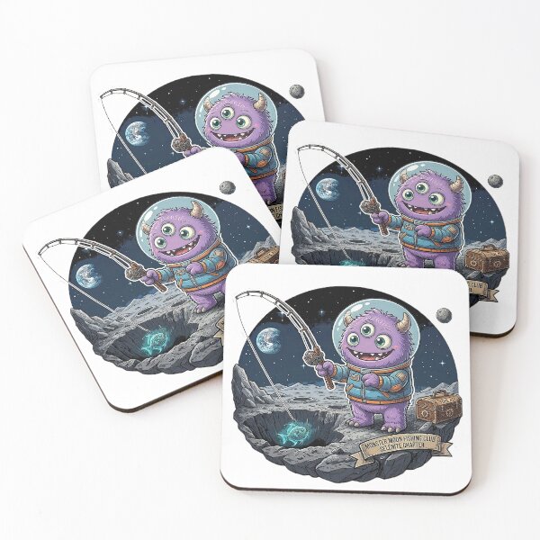 Item preview, Moon Monster Fishing Club – Cute Space Monster Lunar Adventure designed and sold by cannsuh.