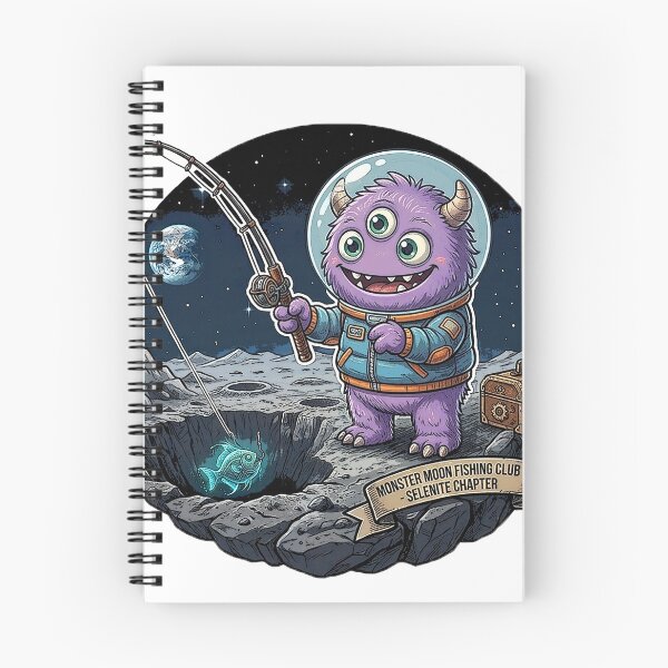 Item preview, Moon Monster Fishing Club – Cute Space Monster Lunar Adventure designed and sold by cannsuh.