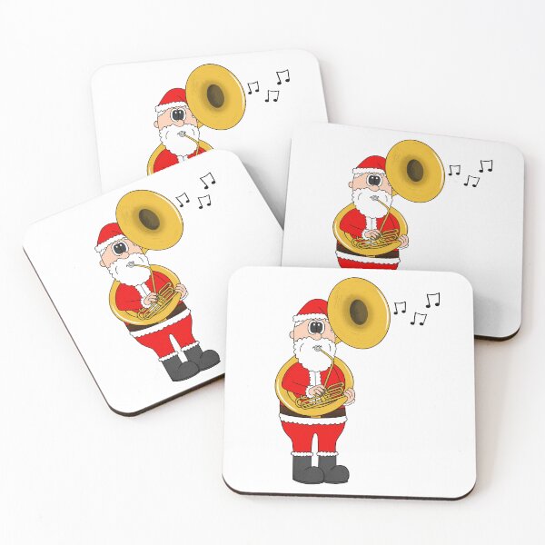 Item preview, Santa Playing Sousaphone, Christmas Sousaphonist Brass Musician designed and sold by doodlerob.