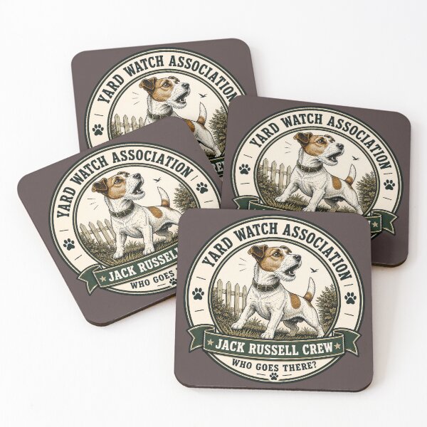 Item preview, Yard Watch Association - Jack Russell Crew - Who Goes There?/Funny Jack Russell Dog Badge Logo  designed and sold by Halejo68.