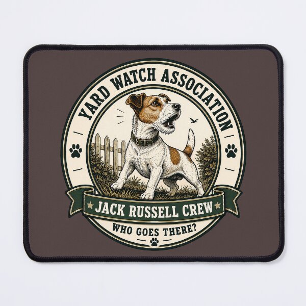 Item preview, Yard Watch Association - Jack Russell Crew - Who Goes There?/Funny Jack Russell Dog Badge Logo designed and sold by Halejo68.