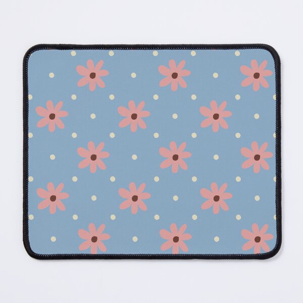 Item preview, Pink Daisy Pattern | Blue Pastel Flower and Polka Dots Design | Soft Retro Daisy Flowers Pattern | Cottagecore Wildflowers Blue and Pink Dots | Preppy Pink Floral Seamless Pattern designed and sold by VivaFy.