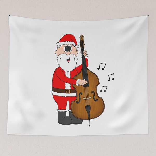 Item preview, Santa Playing Double Bass, Christmas Bassist Musician Music Teacher designed and sold by doodlerob.
