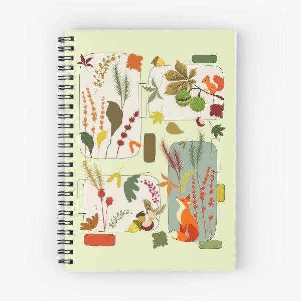 Item preview, Autumn Wildlife Botanical Geometric Rectangle Pattern with Fox designed and sold by Vibria Pattern Studio.