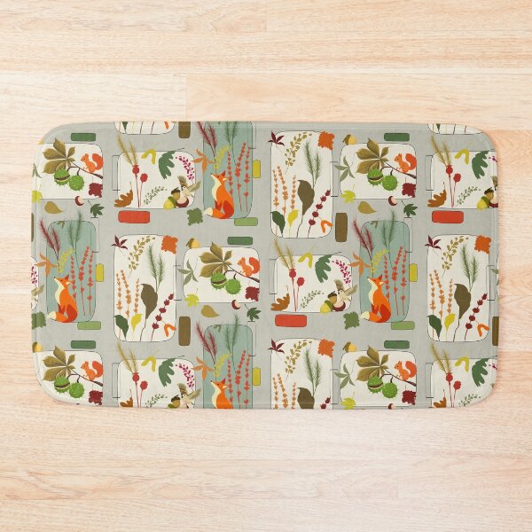 Item preview, Autumn Wildlife Botanical Geometric Rectangle Pattern with Fox designed and sold by Vibria Pattern Studio.