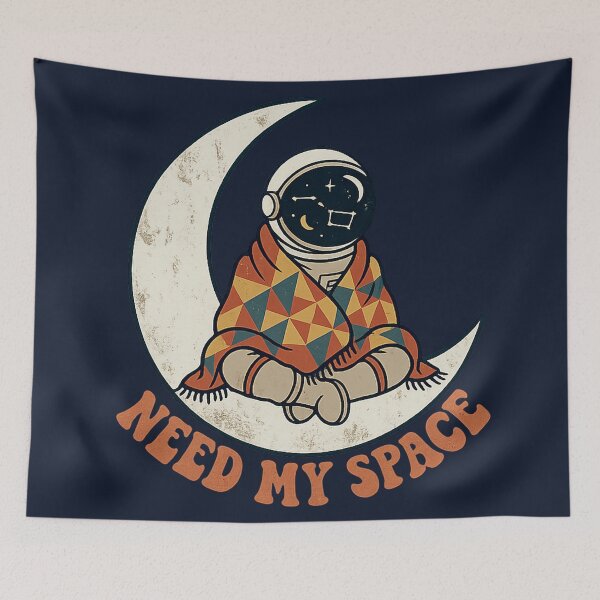 Item preview, Need My Space Retro Astronaut Crescent Moon Vintage designed and sold by Andreza NativeHue Oficial.