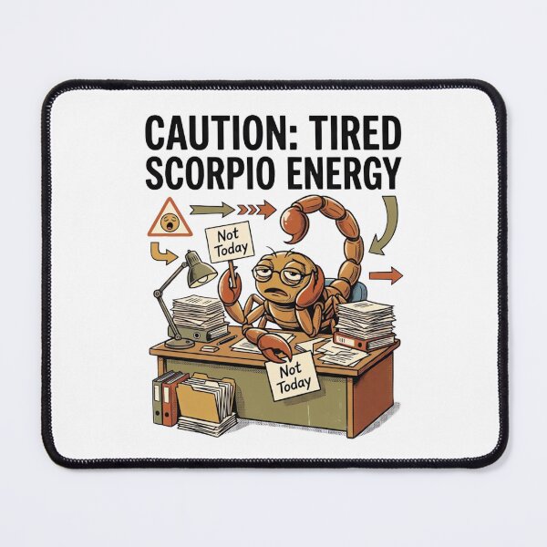 Item preview, Caution Tired Scorpio Energy Vintage Workplace Safety Poster designed and sold by urbinet.