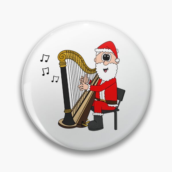 Item preview, Santa Playing Harp, Christmas Harpist Musician Music Teacher designed and sold by doodlerob.