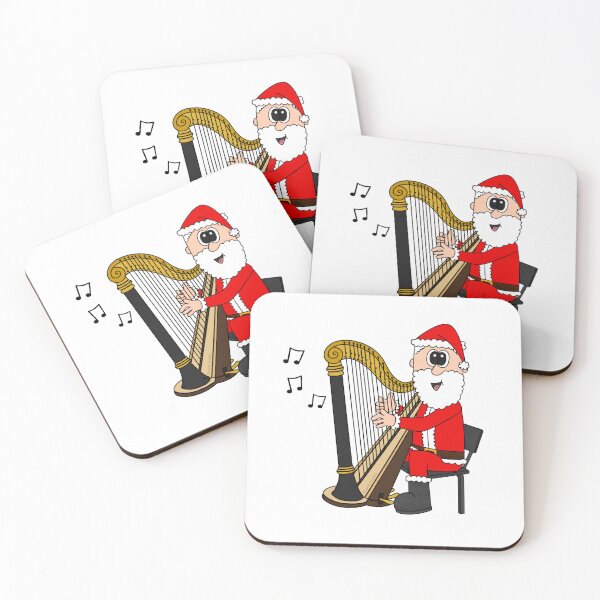 Item preview, Santa Playing Harp, Christmas Harpist Musician Music Teacher designed and sold by doodlerob.