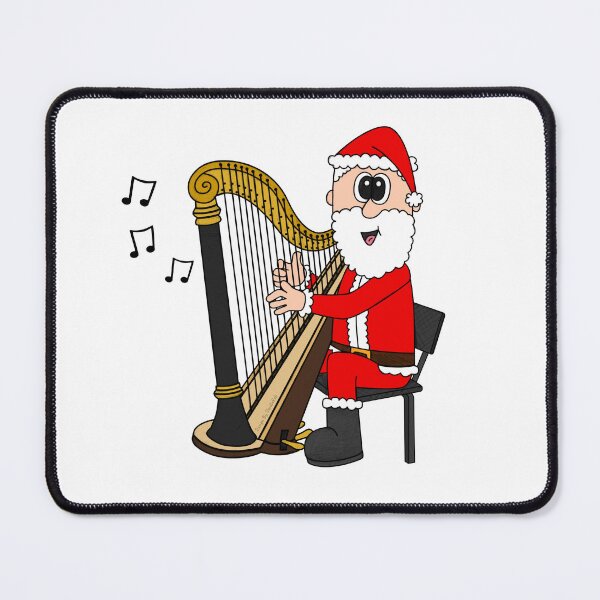 Item preview, Santa Playing Harp, Christmas Harpist Musician Music Teacher designed and sold by doodlerob.