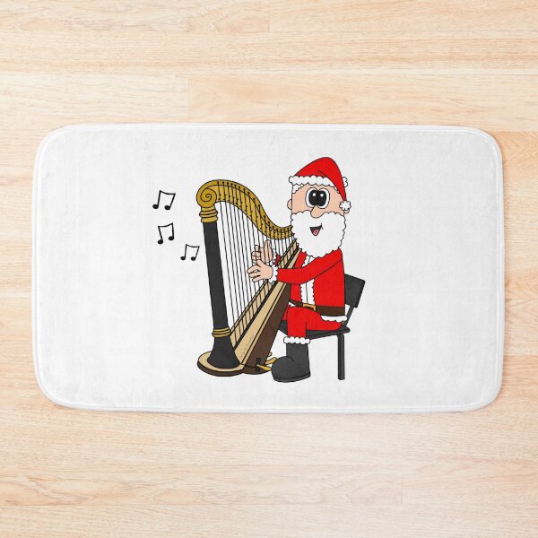 Item preview, Santa Playing Harp, Christmas Harpist Musician Music Teacher designed and sold by doodlerob.