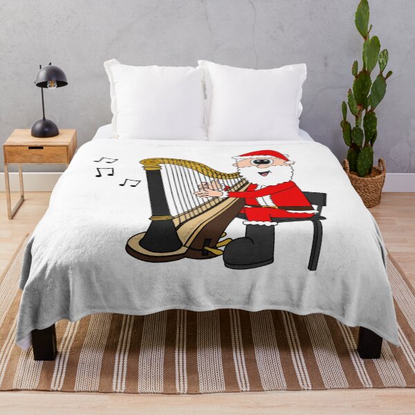 Item preview, Santa Playing Harp, Christmas Harpist Musician Music Teacher designed and sold by doodlerob.