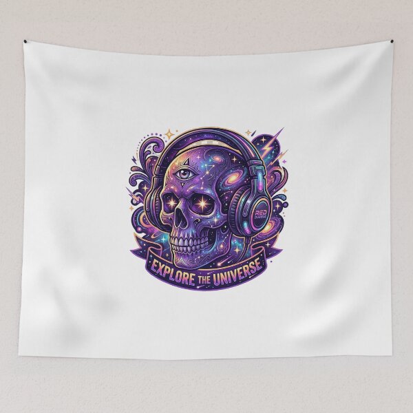 Item preview, Cosmic Skull Headphones Third Eye Space Explore The Universe designed and sold by cannsuh.