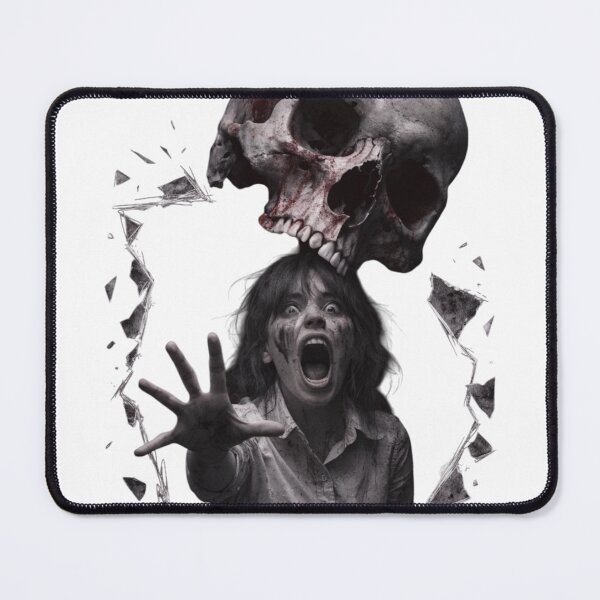 Item preview, Screaming girl reaching out under skull with spike as isolated element designed and sold by Creative88Art.