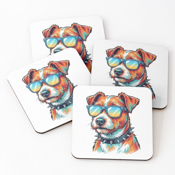 Item preview, Cool Jack Russell Terrier Dog Wearing Sunglasses Spiked Collar designed and sold by raedattia.
