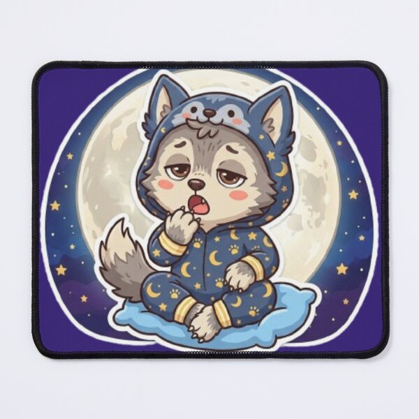 Item preview, Sleepy Werewolf in Pajamas - Tired Cute Wolf designed and sold by cutbeastfactory.