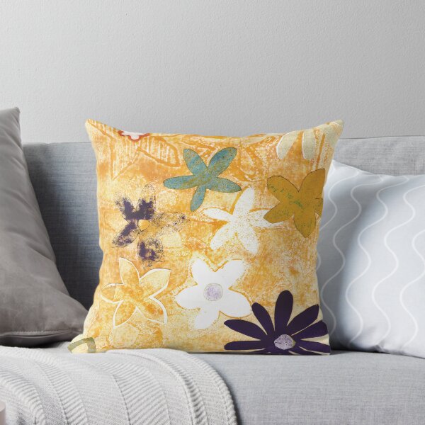 Item preview, Yellow Floral Monoprint designed and sold by Jennifer Lenn.