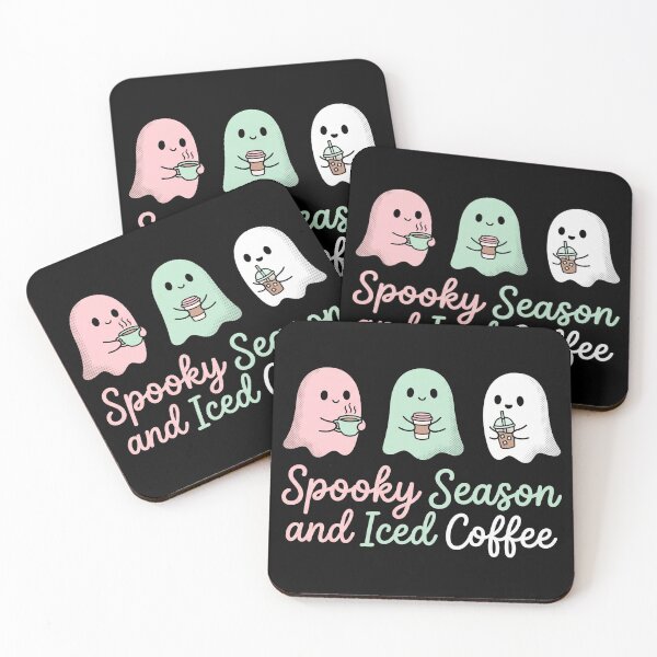Item preview, Spooky Season And Iced Coffee Cute Ghosts Pastel Halloween designed and sold by TeNovaStudio ⭐⭐⭐⭐⭐.