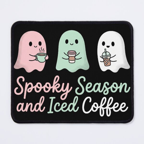 Item preview, Spooky Season And Iced Coffee Cute Ghosts Pastel Halloween designed and sold by TeNovaStudio ⭐⭐⭐⭐⭐.