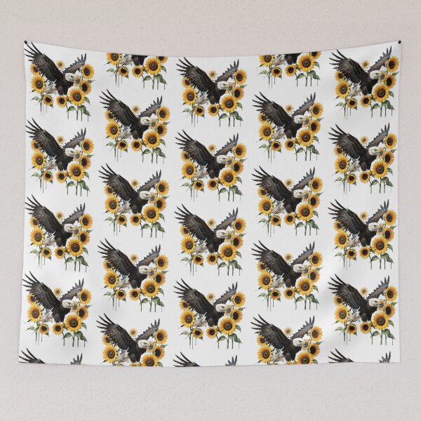 Item preview, Majestic Bald Eagle with Sunflowers – Symbol of Freedom designed and sold by Marcu Ioachim.