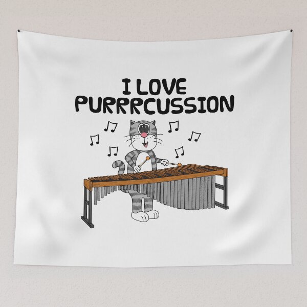 Item preview, Cat Playing Marimba, I Love Purrrcussion, Percussionist Funny designed and sold by doodlerob.