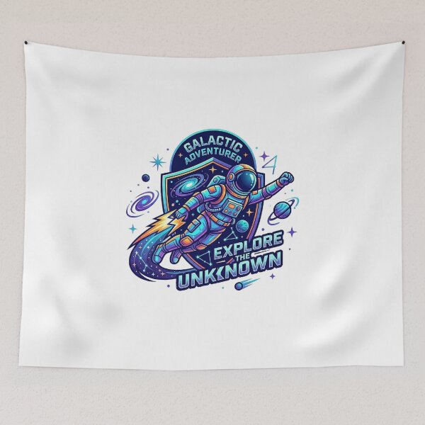 Item preview, Galactic Adventurer Astronaut Explore The Unknown Space Shield designed and sold by cannsuh.