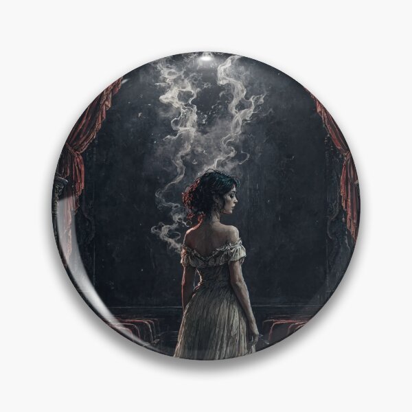 Item preview, Woman in dress standing in haunted theater with as isolated object designed and sold by Creative88Art.