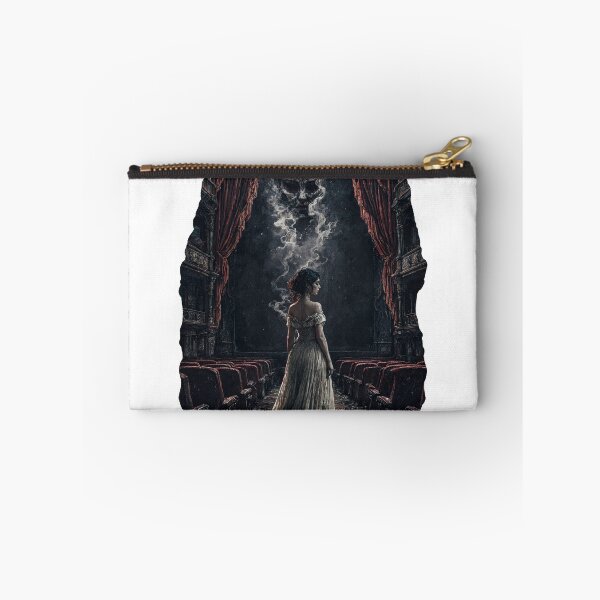 Item preview, Woman in dress standing in haunted theater with as isolated object designed and sold by Creative88Art.