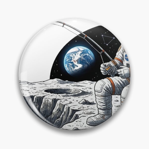 Item preview, Moon Fishing Club Astronaut Space Fisherman Glowing Fish Crater designed and sold by cannsuh.
